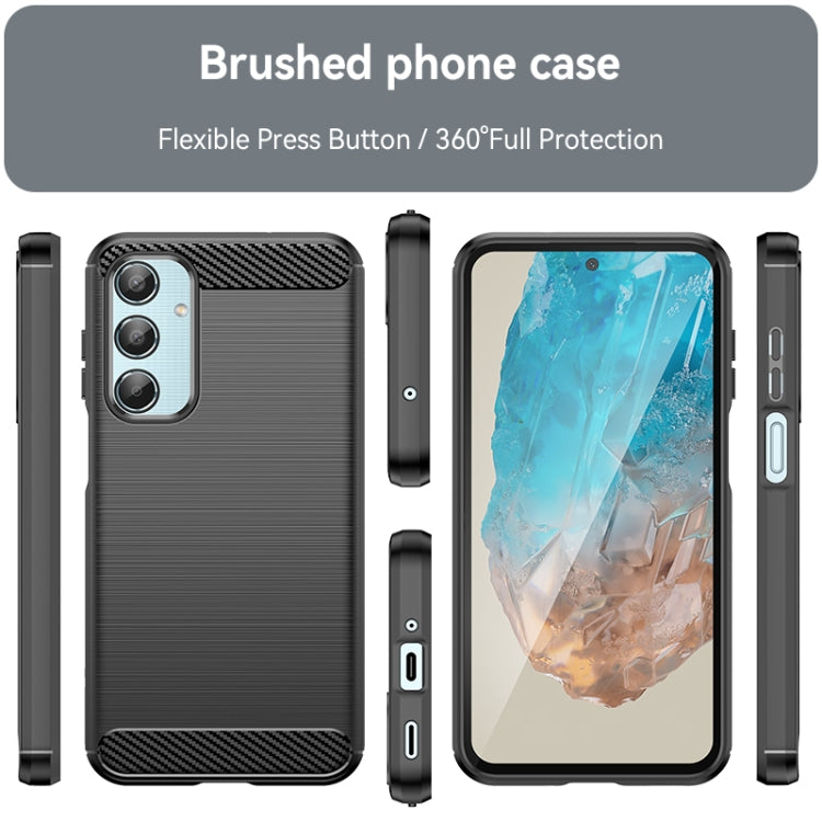 For Samsung Galaxy M35 Carbon Fiber Brushed Texture TPU Phone Case