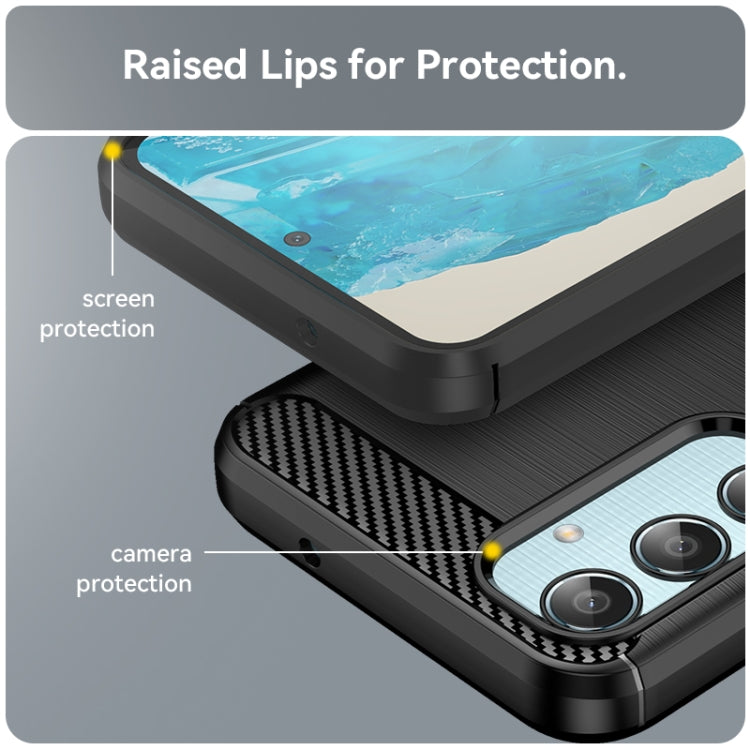 For Samsung Galaxy M35 Carbon Fiber Brushed Texture TPU Phone Case
