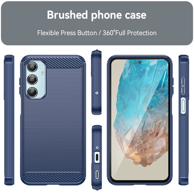 For Samsung Galaxy M35 Carbon Fiber Brushed Texture TPU Phone Case