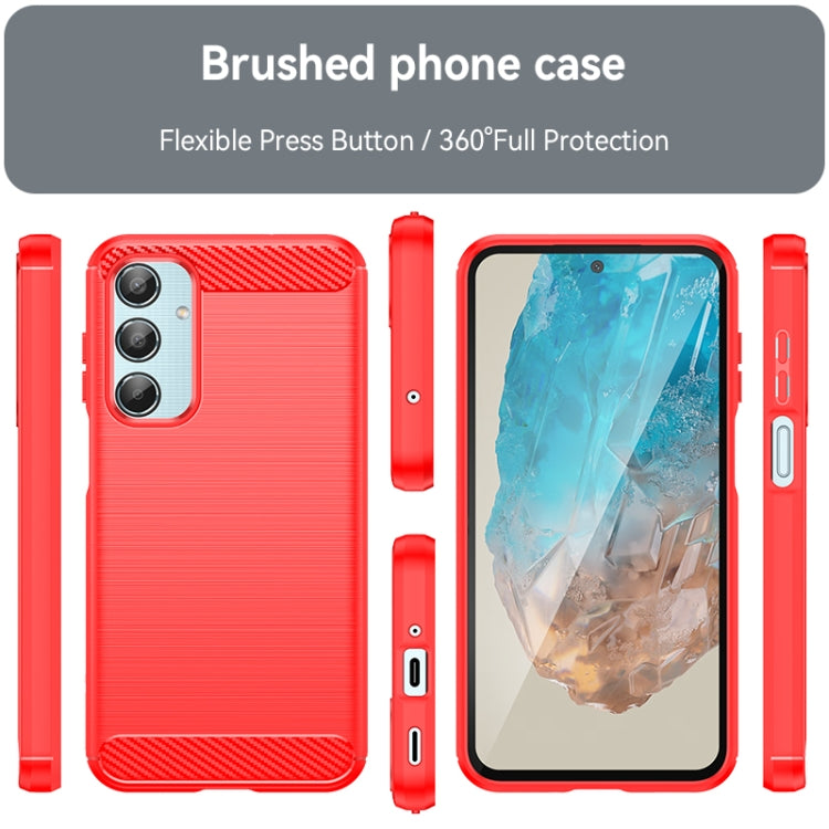 For Samsung Galaxy M35 Carbon Fiber Brushed Texture TPU Phone Case