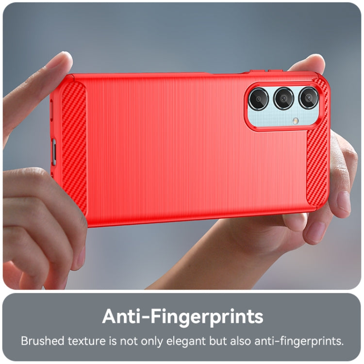 For Samsung Galaxy M35 Carbon Fiber Brushed Texture TPU Phone Case