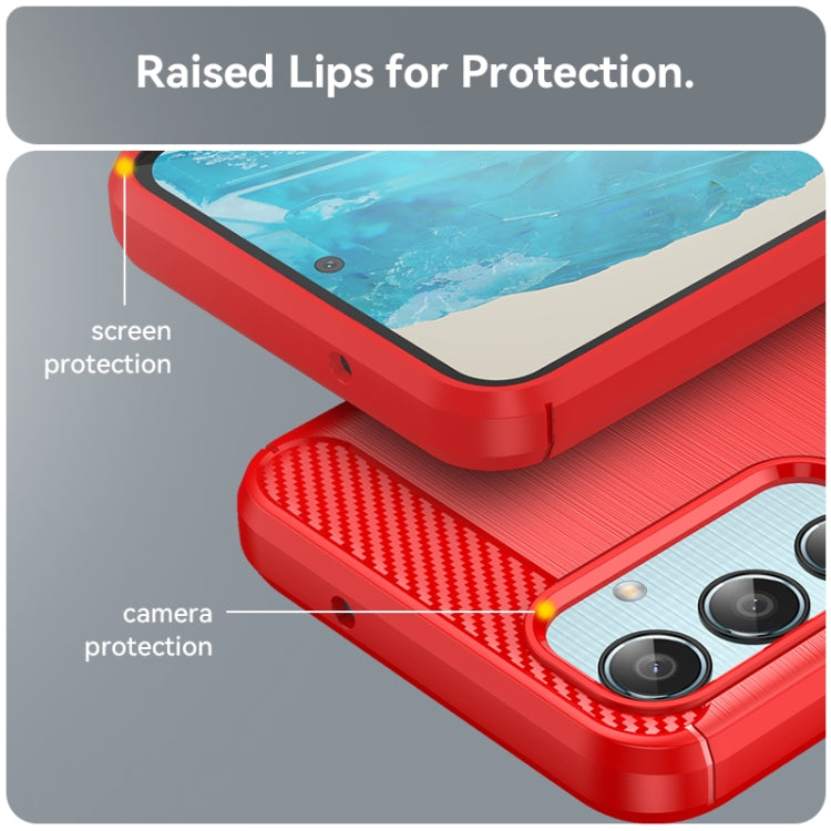 For Samsung Galaxy M35 Carbon Fiber Brushed Texture TPU Phone Case