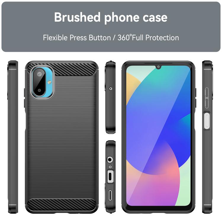 For Samsung Galaxy M06 5G Carbon Fiber Brushed Texture TPU Phone Case