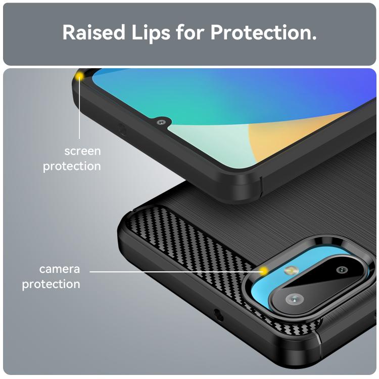 For Samsung Galaxy M06 5G Carbon Fiber Brushed Texture TPU Phone Case