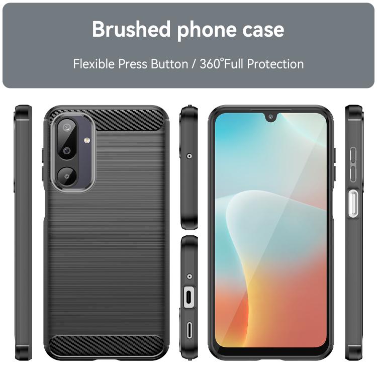 For Samsung Galaxy M16 5G Carbon Fiber Brushed Texture TPU Phone Case