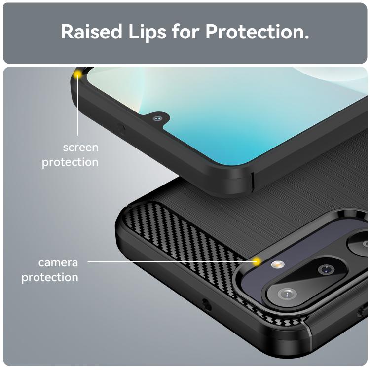 For Samsung Galaxy M16 5G Carbon Fiber Brushed Texture TPU Phone Case