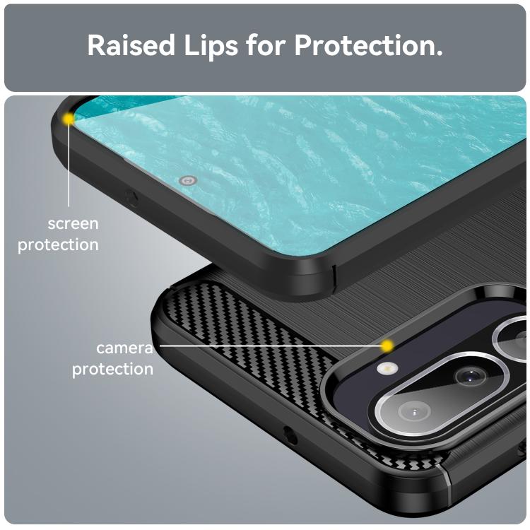 For Samsung Galaxy M56 5G Carbon Fiber Brushed Texture TPU Phone Case