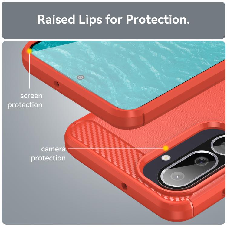 For Samsung Galaxy M56 5G Carbon Fiber Brushed Texture TPU Phone Case