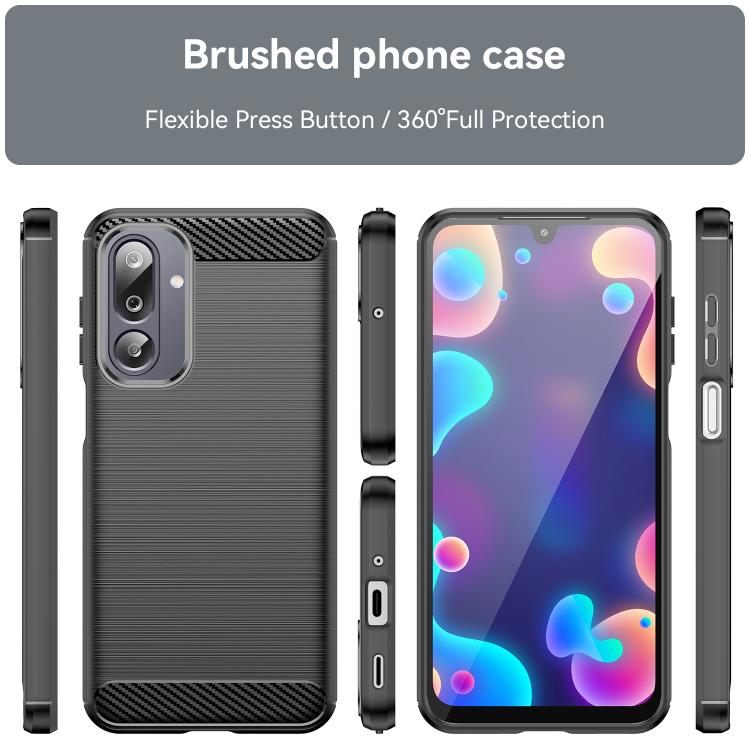 For Samsung Galaxy M36 5G Carbon Fiber Brushed Texture TPU Phone Case