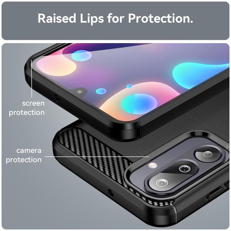 For Samsung Galaxy M36 5G Carbon Fiber Brushed Texture TPU Phone Case