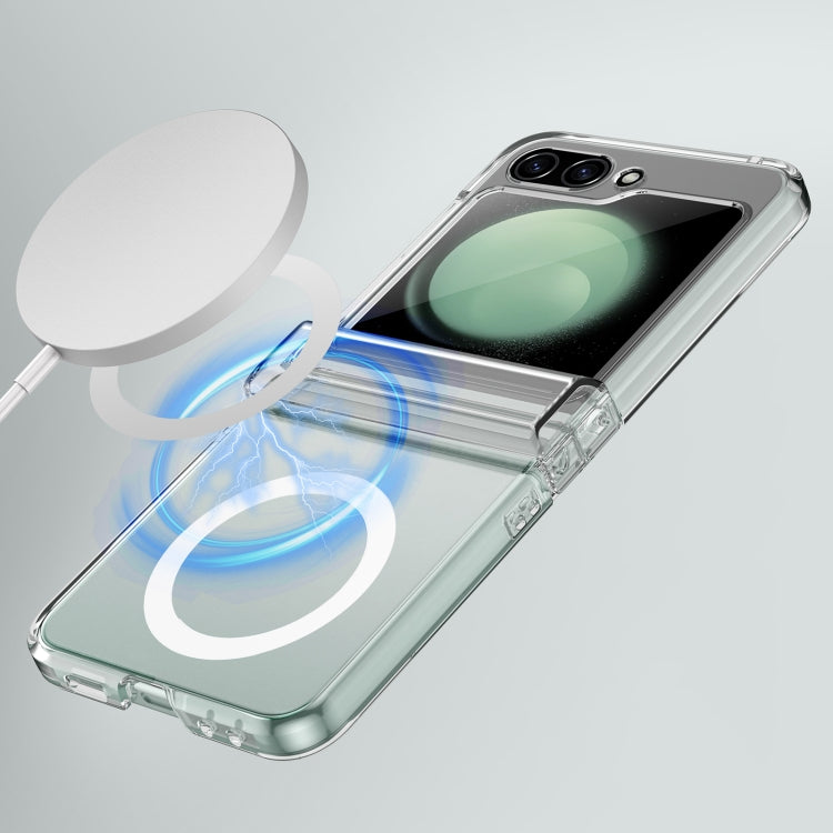 For Samsung Galaxy Z Flip5 Transparent Airbag Shockproof MagSafe Phone Case