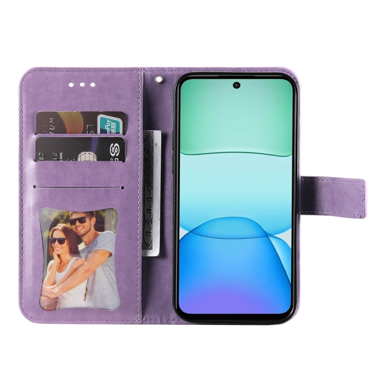 For Redmi 13 4G / Redmi Note 13R Seven-petal Flowers Embossing Leather Phone Case