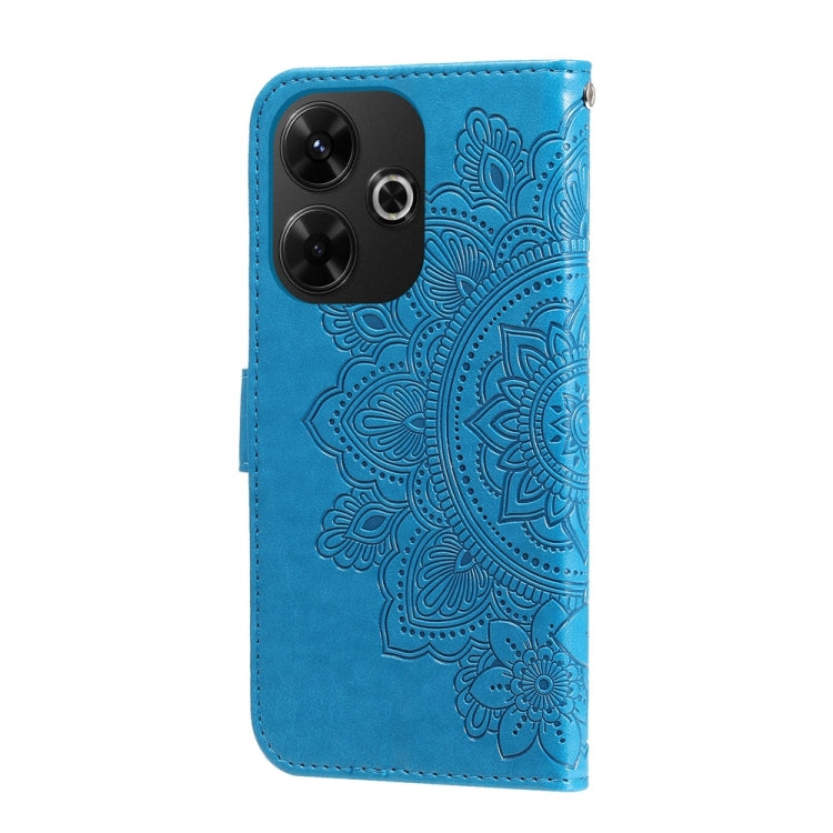 For Redmi 13 4G / Redmi Note 13R Seven-petal Flowers Embossing Leather Phone Case