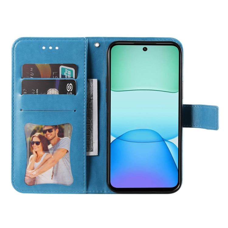 For Redmi 13 4G / Redmi Note 13R Seven-petal Flowers Embossing Leather Phone Case