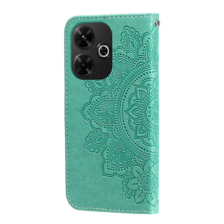 For Redmi 13 4G / Redmi Note 13R Seven-petal Flowers Embossing Leather Phone Case