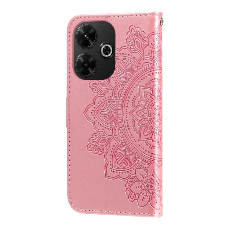 For Redmi 13 4G / Redmi Note 13R Seven-petal Flowers Embossing Leather Phone Case
