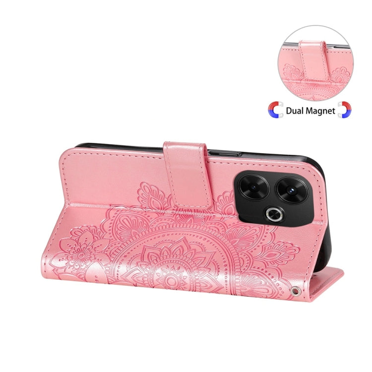 For Redmi 13 4G / Redmi Note 13R Seven-petal Flowers Embossing Leather Phone Case