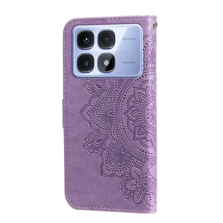 For Redmi K70 Ultra Seven-petal Flowers Embossing Leather Phone Case