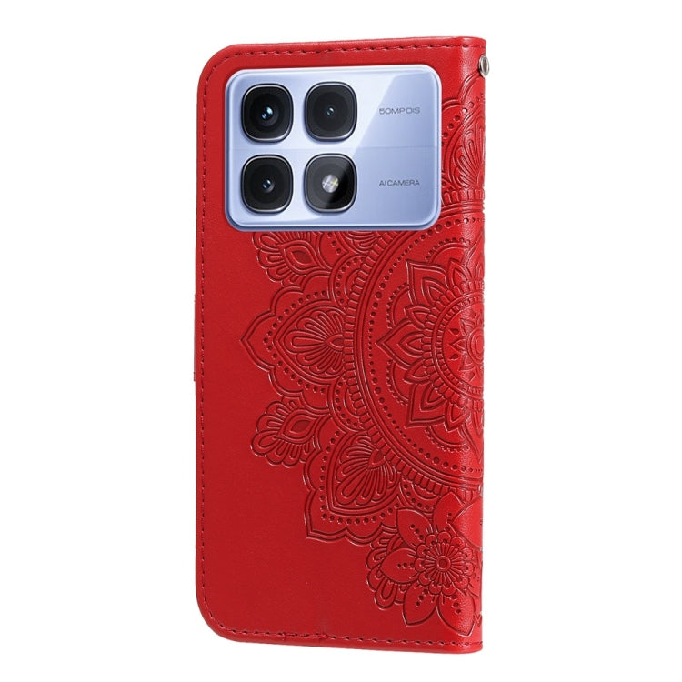 For Redmi K70 Ultra Seven-petal Flowers Embossing Leather Phone Case