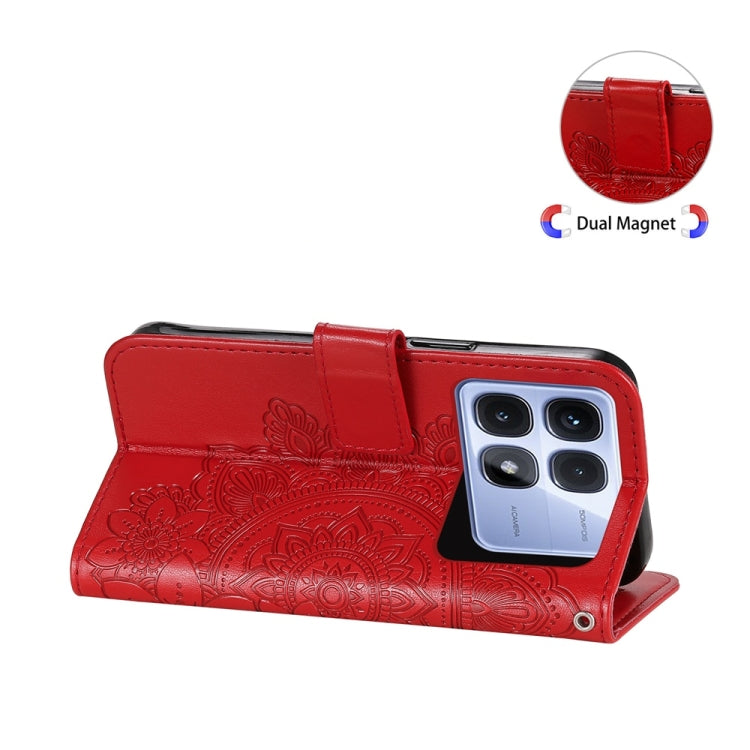 For Redmi K70 Ultra Seven-petal Flowers Embossing Leather Phone Case