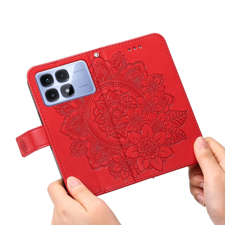 For Redmi K70 Ultra Seven-petal Flowers Embossing Leather Phone Case