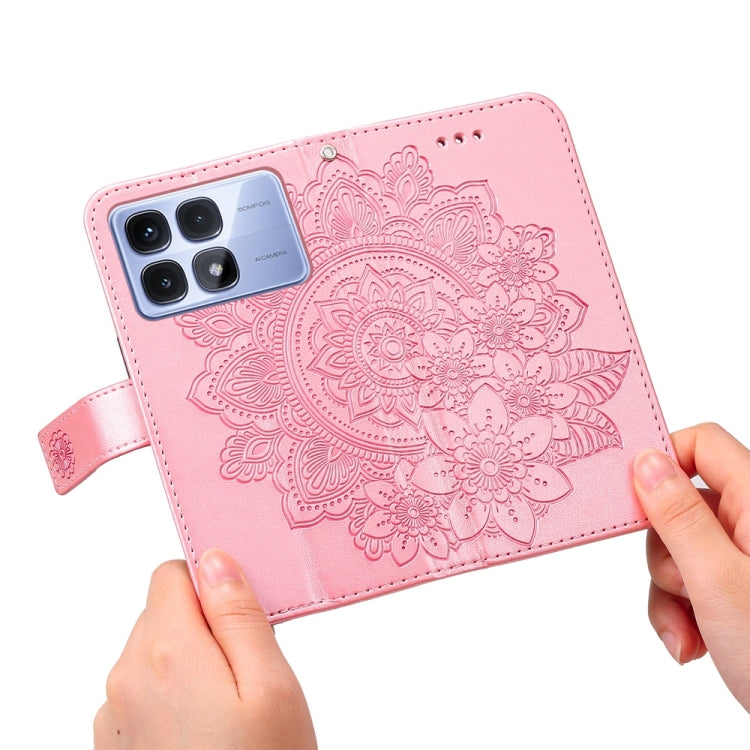 For Redmi K70 Ultra Seven-petal Flowers Embossing Leather Phone Case