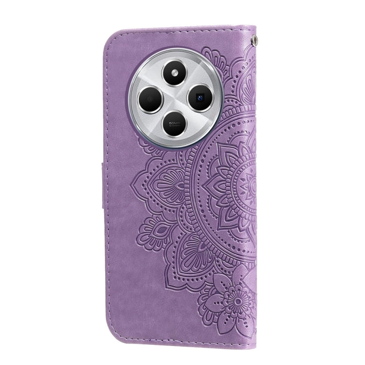 For Redmi 14C 4G Seven-petal Flowers Embossing Leather Phone Case