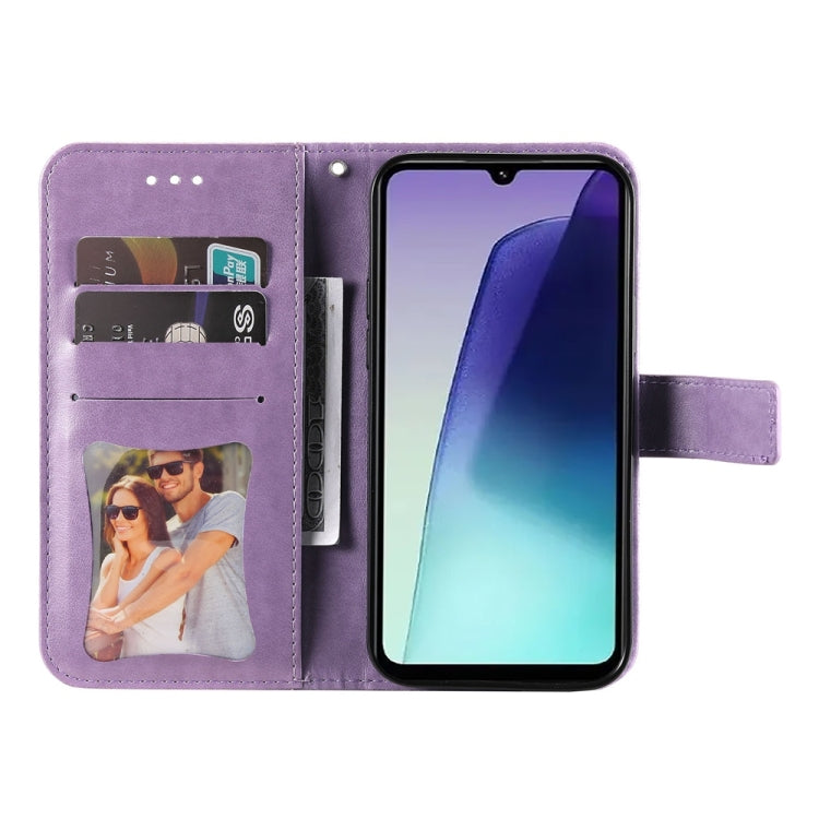 For Redmi 14C 4G Seven-petal Flowers Embossing Leather Phone Case