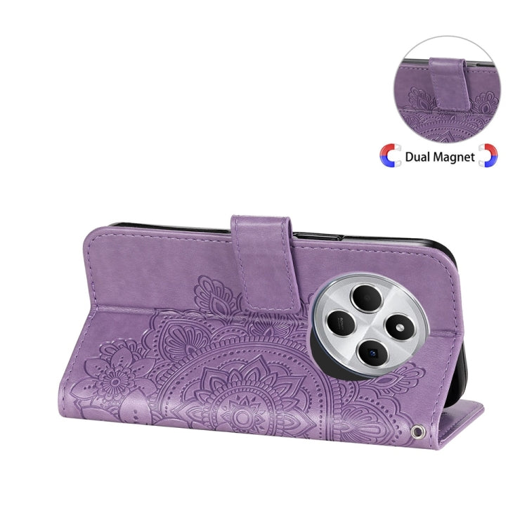For Redmi 14C 4G Seven-petal Flowers Embossing Leather Phone Case