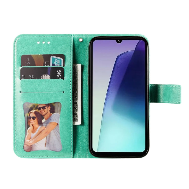 For Redmi 14C 4G Seven-petal Flowers Embossing Leather Phone Case