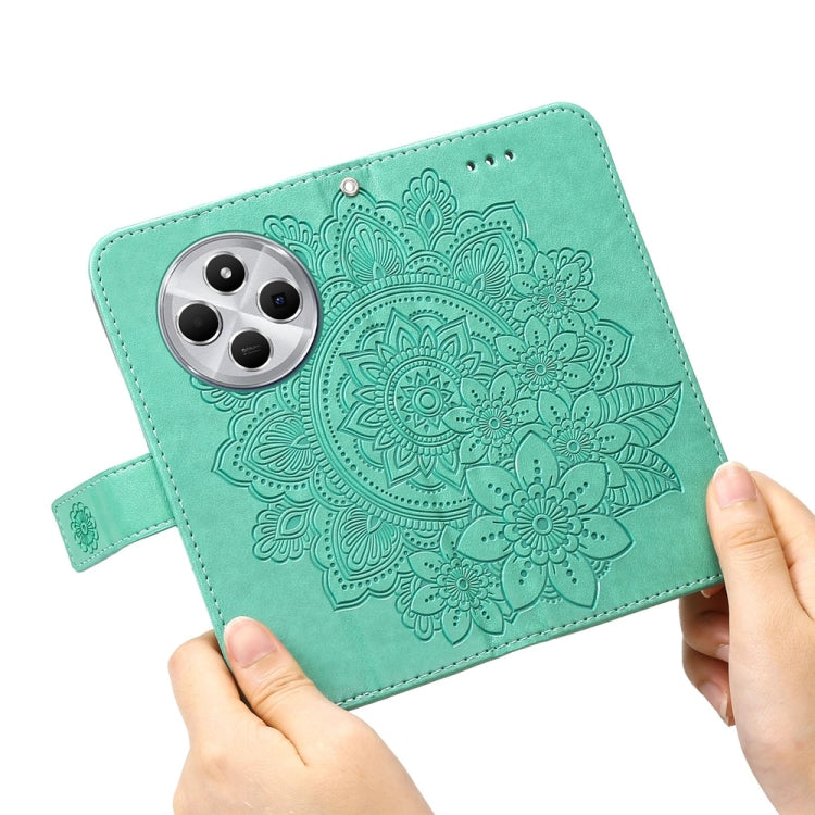 For Redmi 14C 4G Seven-petal Flowers Embossing Leather Phone Case