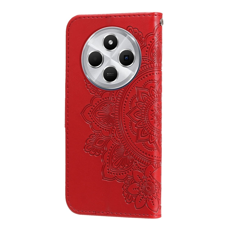 For Redmi 14C 4G Seven-petal Flowers Embossing Leather Phone Case