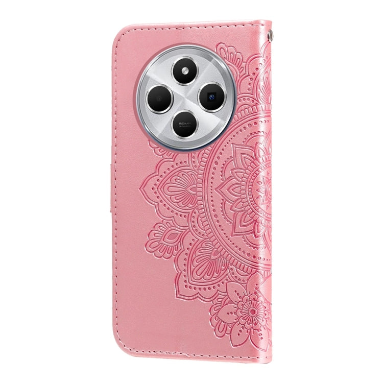 For Redmi 14C 4G Seven-petal Flowers Embossing Leather Phone Case