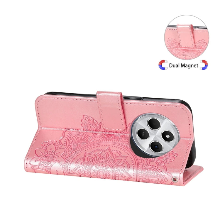 For Redmi 14C 4G Seven-petal Flowers Embossing Leather Phone Case