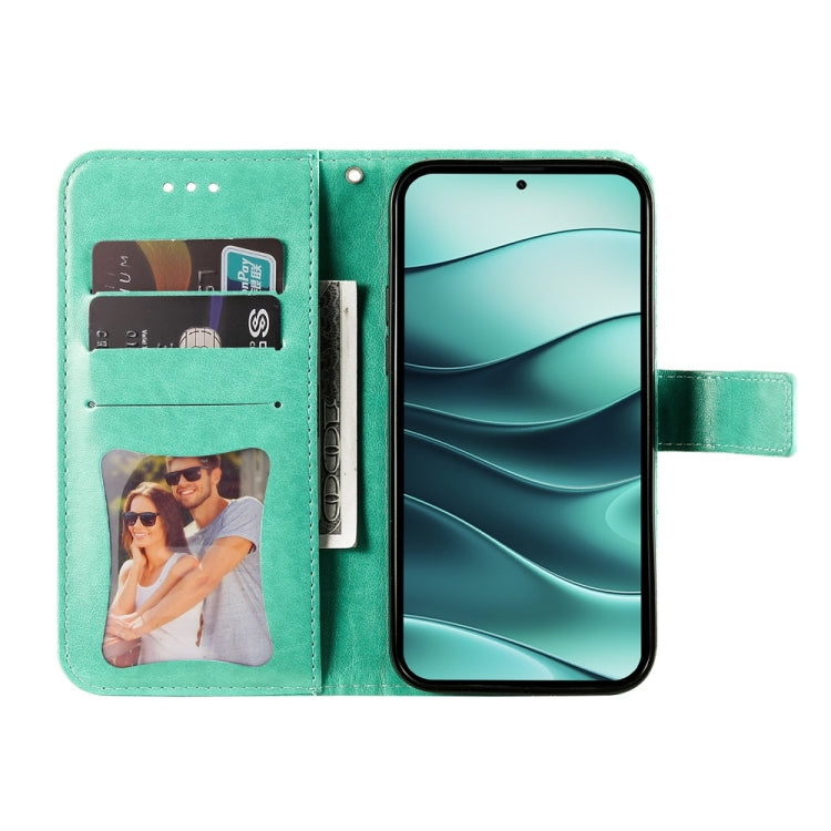 For Redmi Note 14 5G Seven-petal Flowers Embossing Leather Phone Case