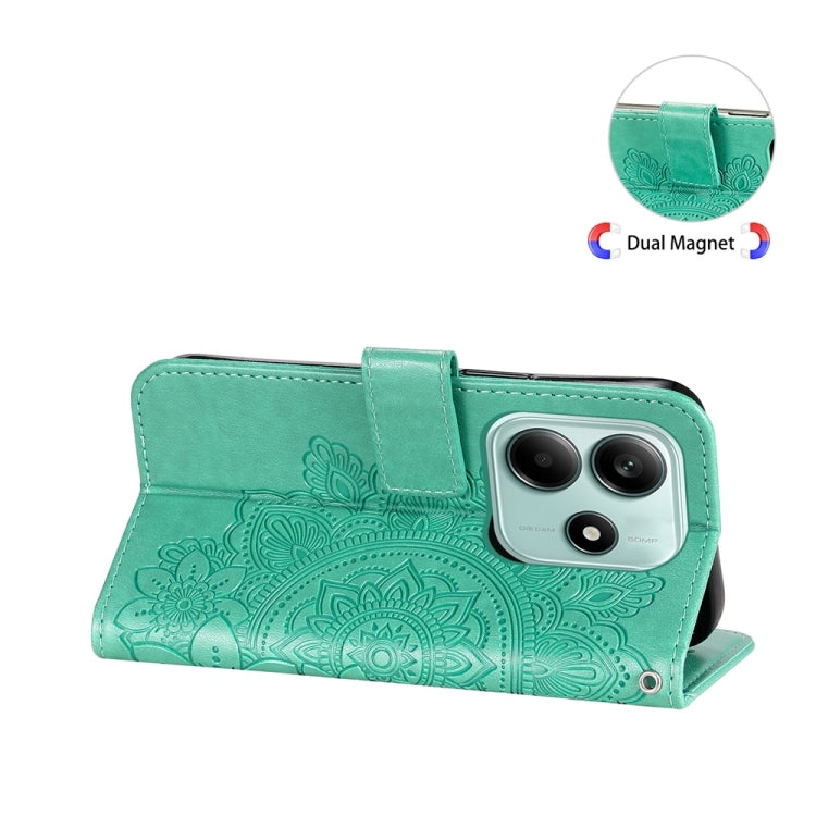 For Redmi Note 14 5G Seven-petal Flowers Embossing Leather Phone Case
