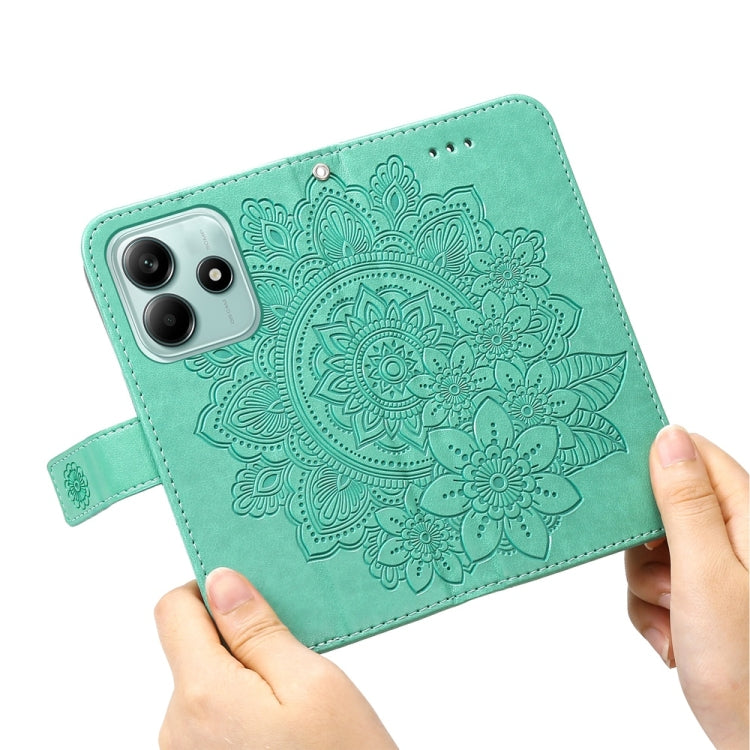 For Redmi Note 14 5G Seven-petal Flowers Embossing Leather Phone Case