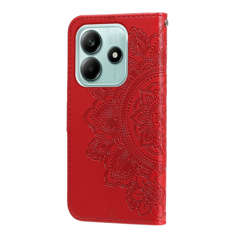 For Redmi Note 14 5G Seven-petal Flowers Embossing Leather Phone Case