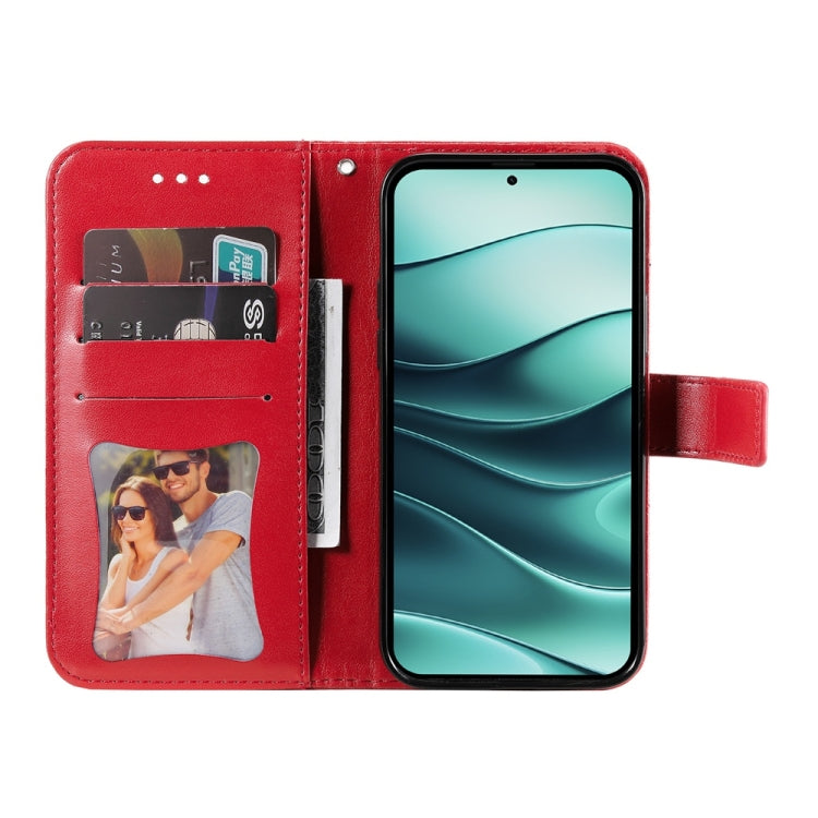 For Redmi Note 14 5G Seven-petal Flowers Embossing Leather Phone Case