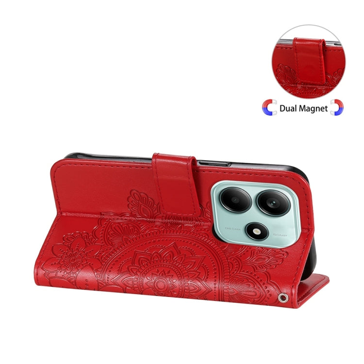 For Redmi Note 14 5G Seven-petal Flowers Embossing Leather Phone Case