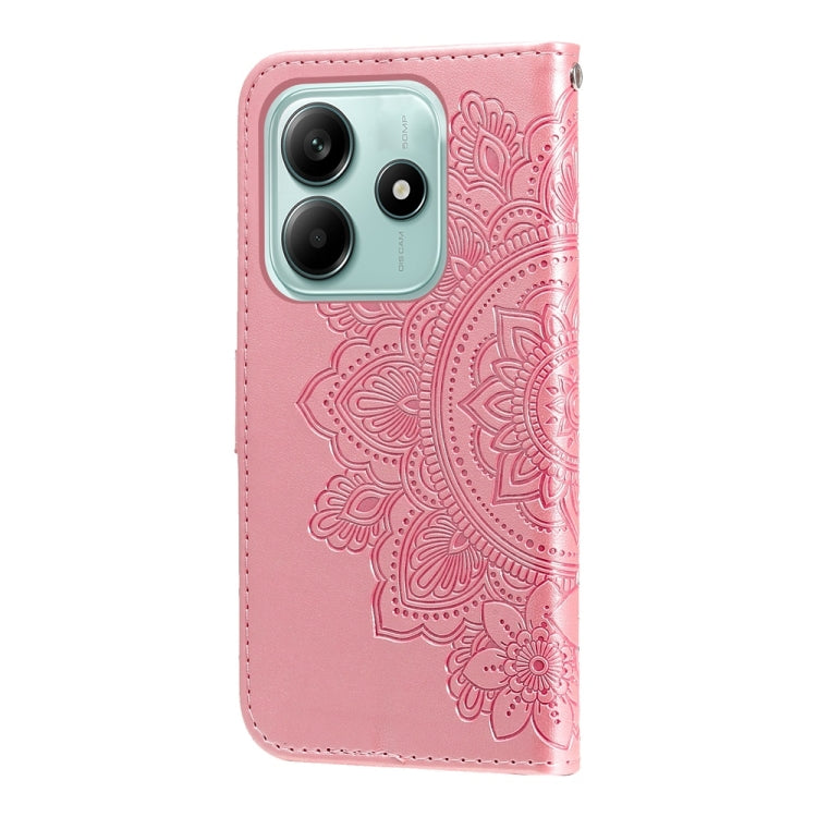 For Redmi Note 14 5G Seven-petal Flowers Embossing Leather Phone Case