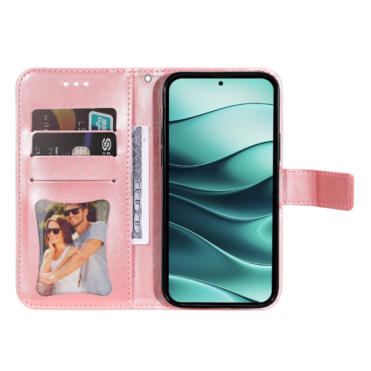 For Redmi Note 14 5G Seven-petal Flowers Embossing Leather Phone Case