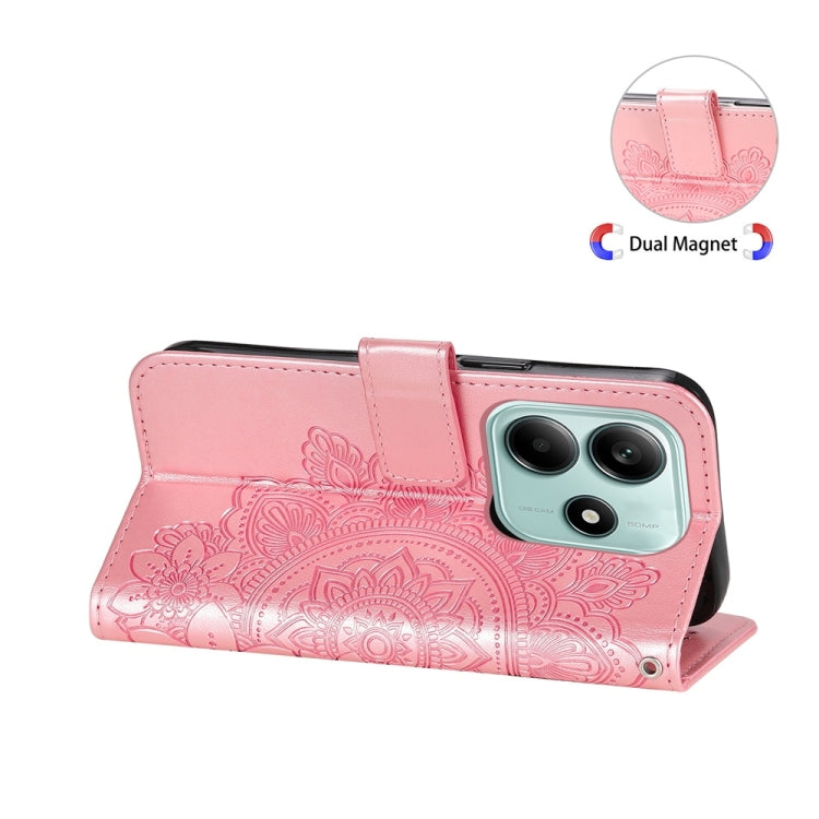 For Redmi Note 14 5G Seven-petal Flowers Embossing Leather Phone Case
