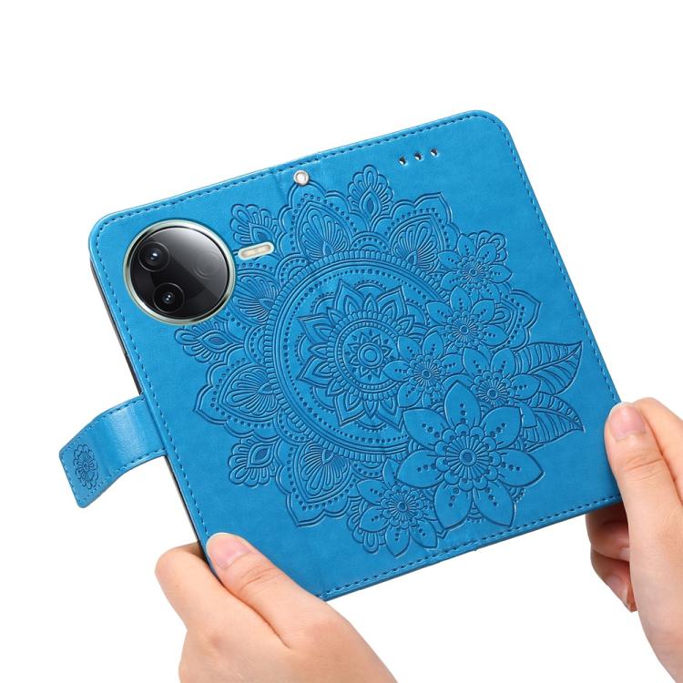 For Redmi K80 Seven-petal Flowers Embossing Leather Phone Case