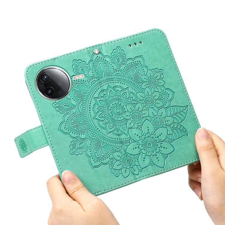 For Redmi K80 Seven-petal Flowers Embossing Leather Phone Case