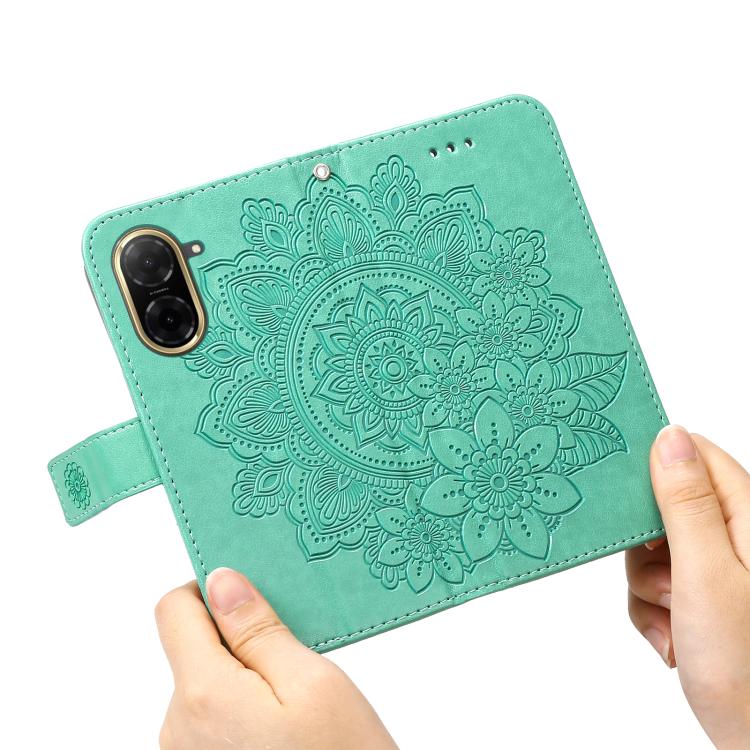 For Redmi A5 4G 173.3mm Seven-petal Flowers Embossing Leather Phone Case