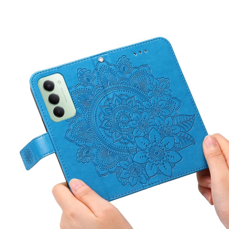 For Redmi 15 5G Global / 15 4G SEA 169.5mm Seven-petal Flowers Embossing Leather Phone Case