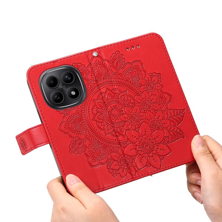 For Redmi Note 15 4G / 5G Global 164mm / Poco M8 5G Seven-petal Flowers Embossing Leather Phone Case