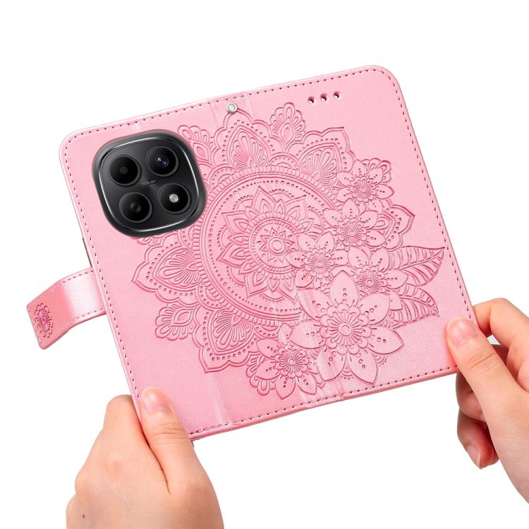For Redmi Note 15 4G / 5G Global 164mm / Poco M8 5G Seven-petal Flowers Embossing Leather Phone Case