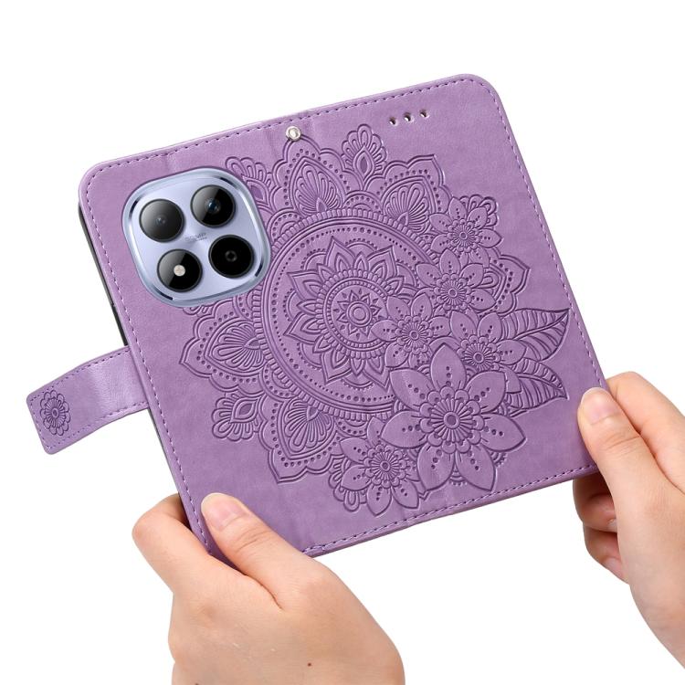 For Redmi Note 15 Pro 5G Global 163.6mm Seven-petal Flowers Embossing Leather Phone Case